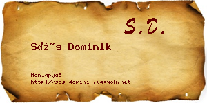 Sós Dominik névjegykártya